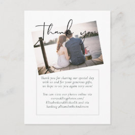 Einfache Elegance FOTO Hochzeit Danke Budget Postkarte