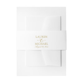 Einfache Elegance Hochzeit Einladung Bauch Band-Go Einladungsbanderole