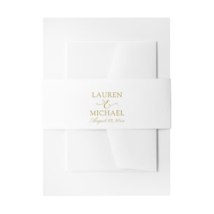 Einfache Elegance Hochzeit Einladung Bauch Band-Go Einladungsbanderole