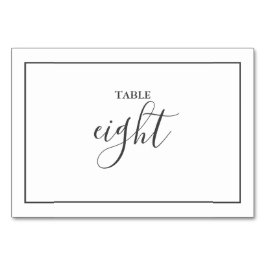 Einfache Elegance Hochzeit-Tischnummern Tischnummer