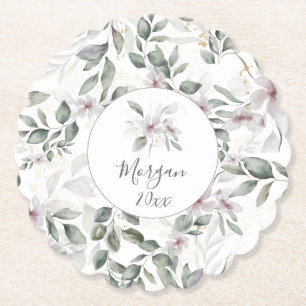 Einfache Elegance Rosa Botanische Wasserfarbe Untersetzer