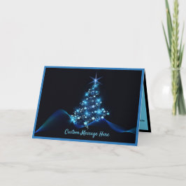 Einfache Elegance Schwarz & Blau Weihnachtsbaum Li Karte