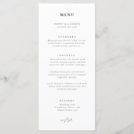 Einfache Elegance Typografie & Botanisches Menü Menükarte