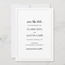 Einfache Elegance Wedding Save the Date