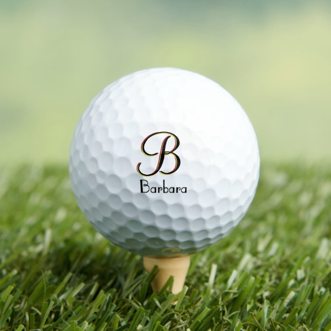 Einfache Elegant 3 Color Monogram | Name Golfball (Insitu T-Shirt)
