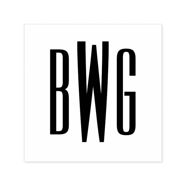 Einfache Elegant 3 Initial Letter Monogram #8BSt Permastempel (Design)