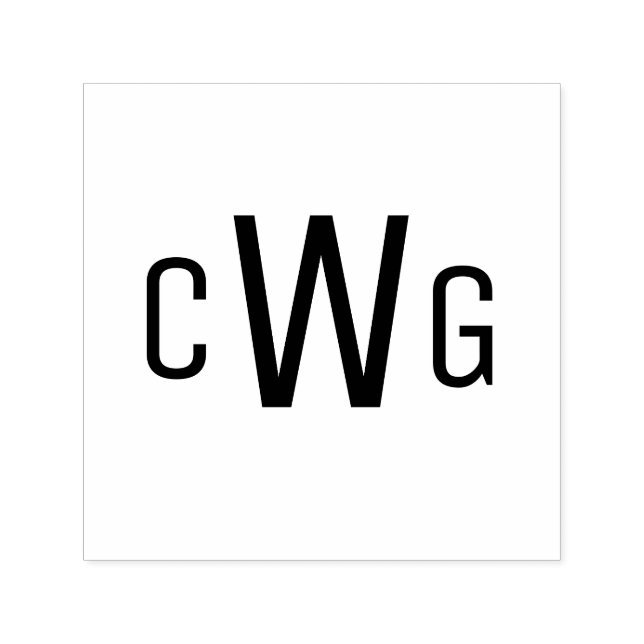 Einfache Elegant 3 Initialbuchstaben Monogramm #1 Permastempel (Design)