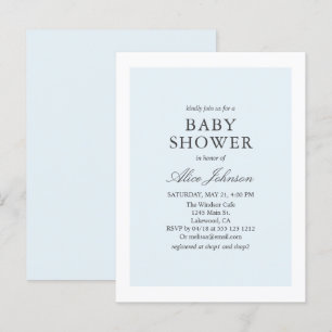 Einfache Elegant-Babydusche Einladungspostkarte