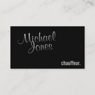 Einfache Elegant Black Stylish Chauffeur Calligrap Visitenkarte