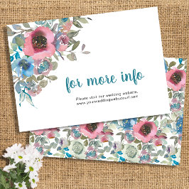 Einfache Elegant Blau & Rosa Wasserfarben Begleitkarte