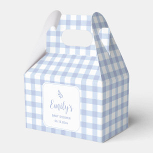 Einfache Elegant Blue Gingham Kariert Boy Baby Sho Geschenkschachtel