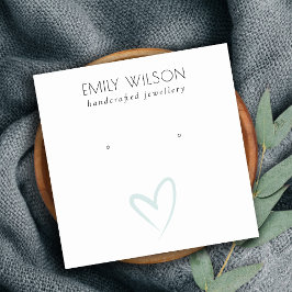 Einfache Elegant Blue Heart Stud Earring Display Quadratische Visitenkarte