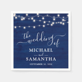 Einfache Elegant Blue Wood Rustic Wedding Serviette