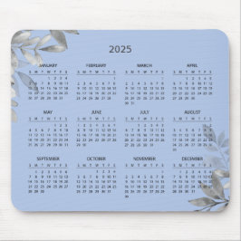 Einfache Elegant Botanischer Kalender 2025 | Mouse Mousepad
