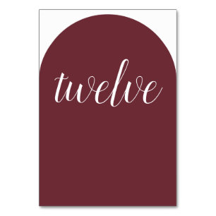 Einfache Elegant Burgundy Rounded Tischnummer
