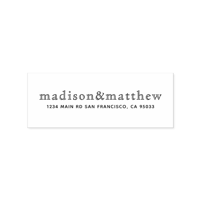 Einfache Elegant-Chic-Typografie-Rücksendeadresse Gummistempel (Prägung)