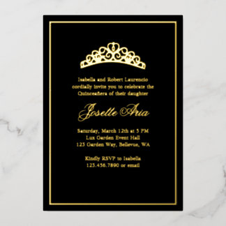 Einfache Elegant Classic Quinceanera Folieneinladung