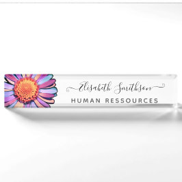 Einfache Elegant Daisy Custom Beruflich Floral Namensplakette