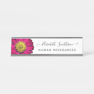 Einfache Elegant Daisy Custom Beruflich Floral Schreibtischnamensplakette