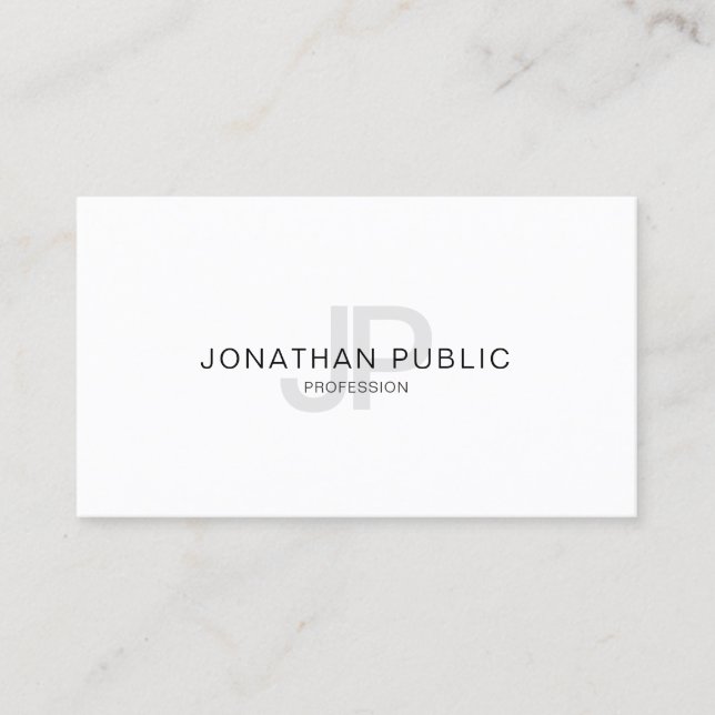 Einfache Elegant Design Monogram Trendy Modern Visitenkarte (Vorderseite)
