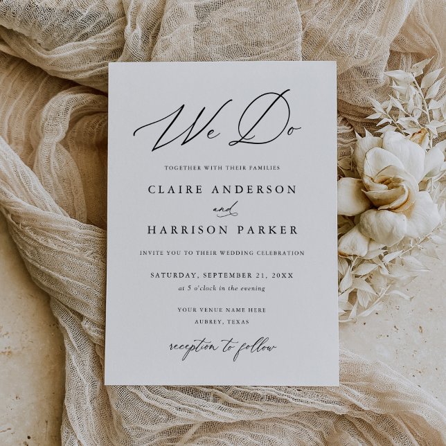 Einfache Elegant, die wir für Hochzeiten einladen Einladung (Von Creator hochgeladen)