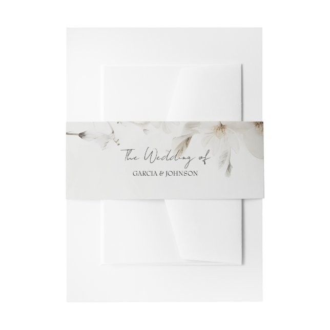 Einfache Elegant floral Die Hochzeit von Einladungsbanderole (Vorderseite Beispiel)