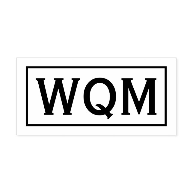 Einfache Elegant Gerahmt 3 Initial Monogram #91 Permastempel (Design)