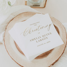 Einfache Elegant Gold Calligraphy Script Christeni Serviette
