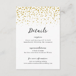 Einfache Elegant Gold Confetti Wedding Begleitkarte