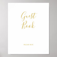 Einfache Elegant Gold Gästebuchsignatur