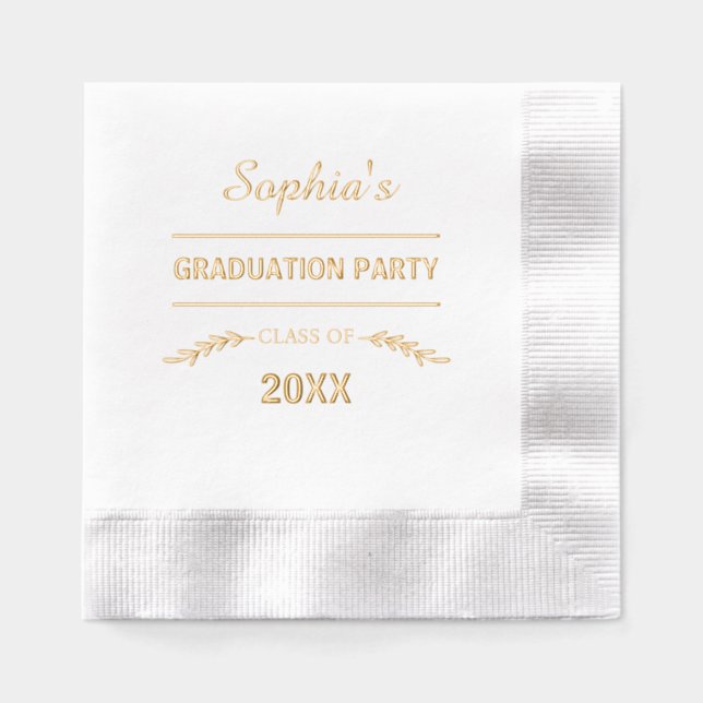 Einfache Elegant Graduation Party Servietten Mit Folie (Vorderseite)