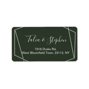 Einfache Elegant Green Wedding RSVP Rücksendeadres Adressaufkleber