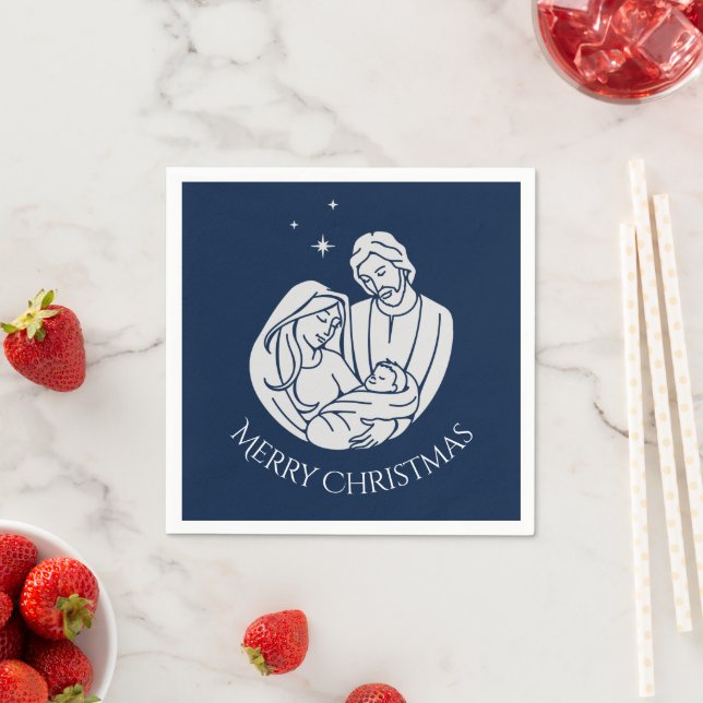 Einfache Elegant Krippe Baby Jesus Frohe Weihnacht Serviette (Beispiel)
