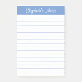 Einfache Elegant Light Blue Lined Personalisiert Post-it Klebezettel