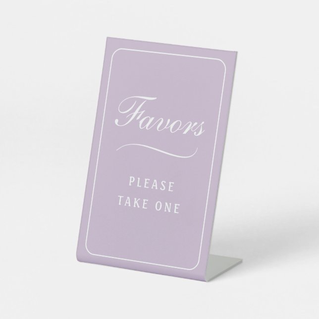 Einfache Elegant Lilac Favors Sockelschild (Vorderseite)