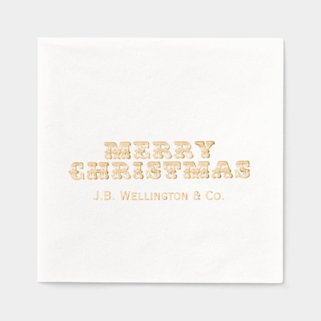 Einfache Elegant Minimalistisch Frohe Weihnachtsbe Servietten Mit Folie (Vorderseite)