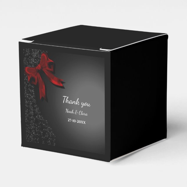 Einfache Elegant Minimalistisch Red Bow Classic Geschenkschachtel (Vorderseite)