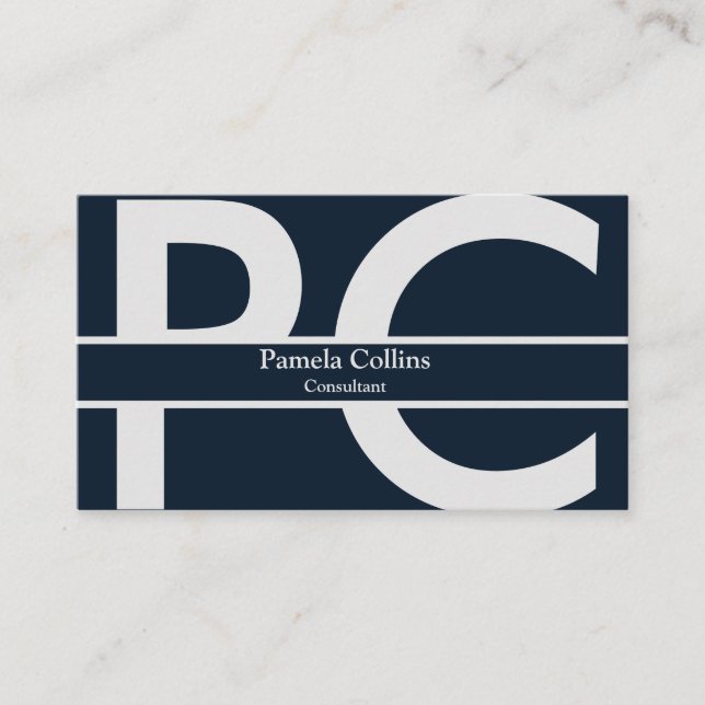 Einfache Elegant Modernes Berufliches Monogramm Visitenkarte (Vorderseite)