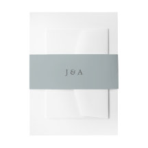 Einfache Elegant Monogram Dusty Blue
