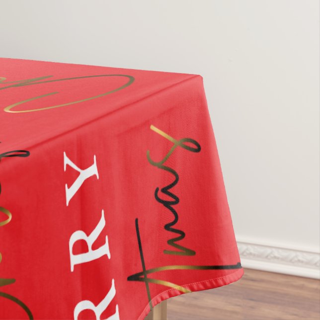 Einfache Elegant Monogram Frohe Weihnachten Tischdecke (Beispiel)
