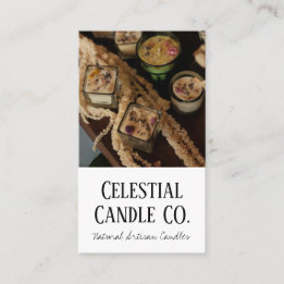 Einfache Elegant Natural Artisan Candle Company Visitenkarte