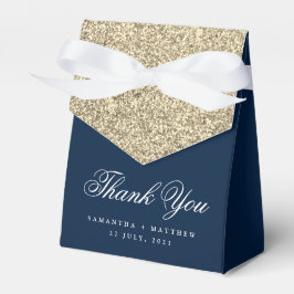 Einfache Elegant Navy Blue Gold Glitzer Vielen Dan Geschenkschachtel