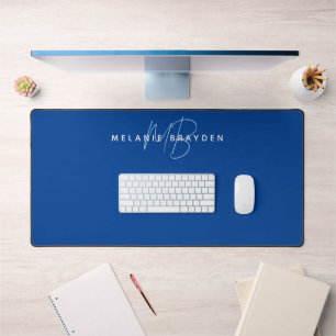 Einfache Elegant Navy Blue Minimalistisch Two Mono Schreibtischunterlage
