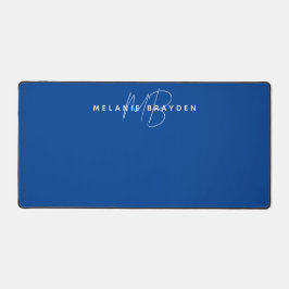 Einfache Elegant Navy Blue Minimalistisch Two Mono Schreibtischunterlage