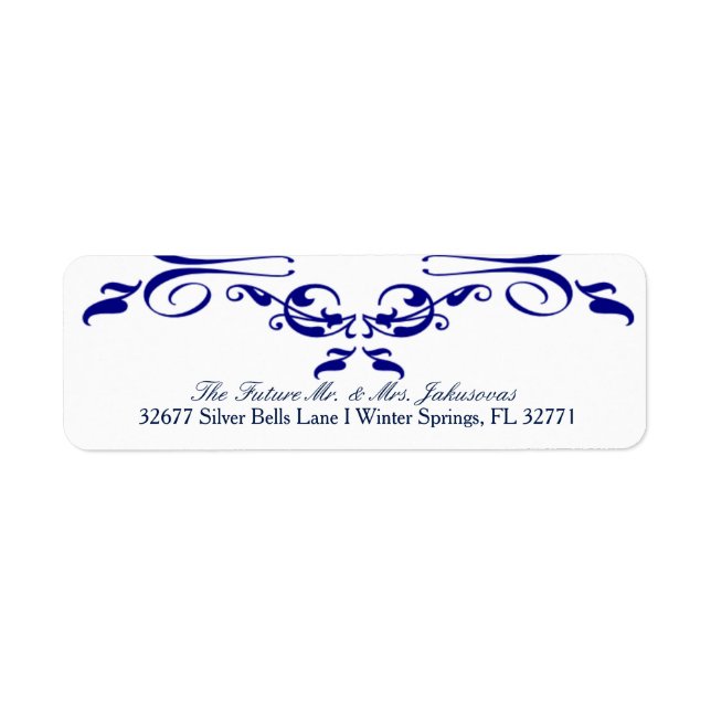 Einfache Elegant Navy Blue Wedding Address Labels (Vorne)