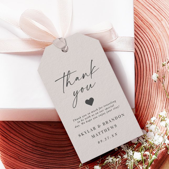 Einfache Elegant Off-White Elvory Hochzeit Vielen  Geschenkanhänger (Express your gratitude with these chic Minimalist Wedding Favor Thank You Tags!)