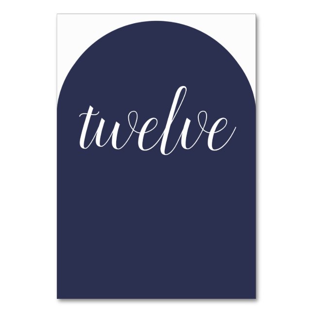 Einfache Elegant Sapphire Blue Rounded Tischnummer (Vorderseite)