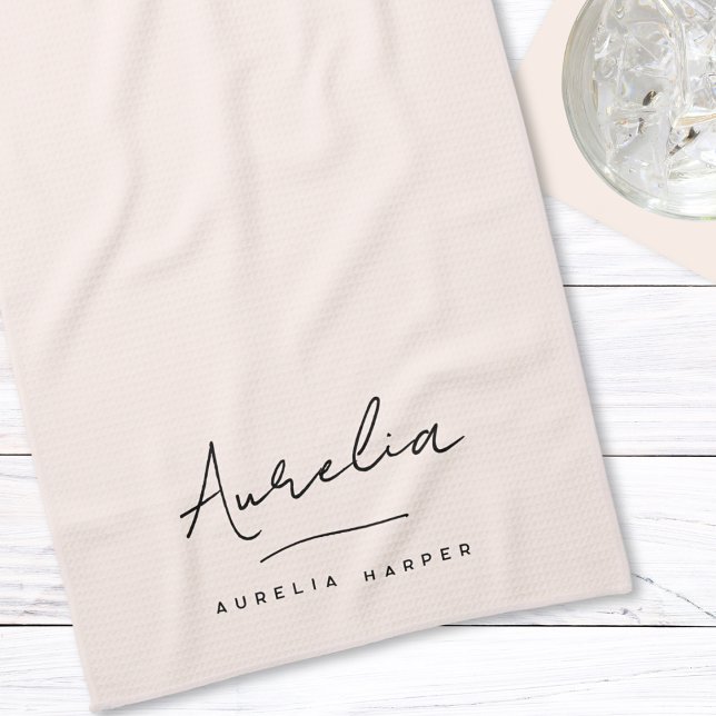 Einfache Elegant-Signatur Minimale Feminine Geschirrtuch (Von Creator hochgeladen)