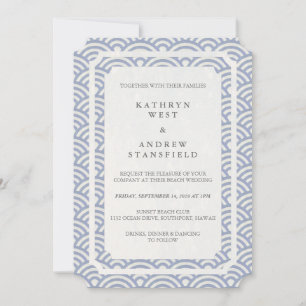 Einfache Elegant Soft Lilac + White Beach Wedding Einladung
