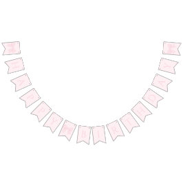 Einfache Elegant Soft Pastel Pink Bow Happy Birthd Wimpelkette